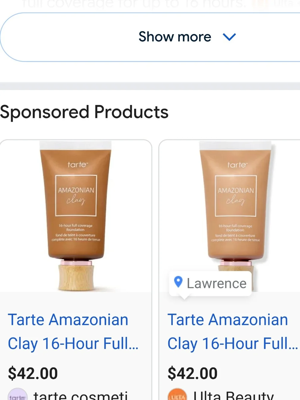 tarte Amazonian Clay Foundation- 51N Deep Neutral